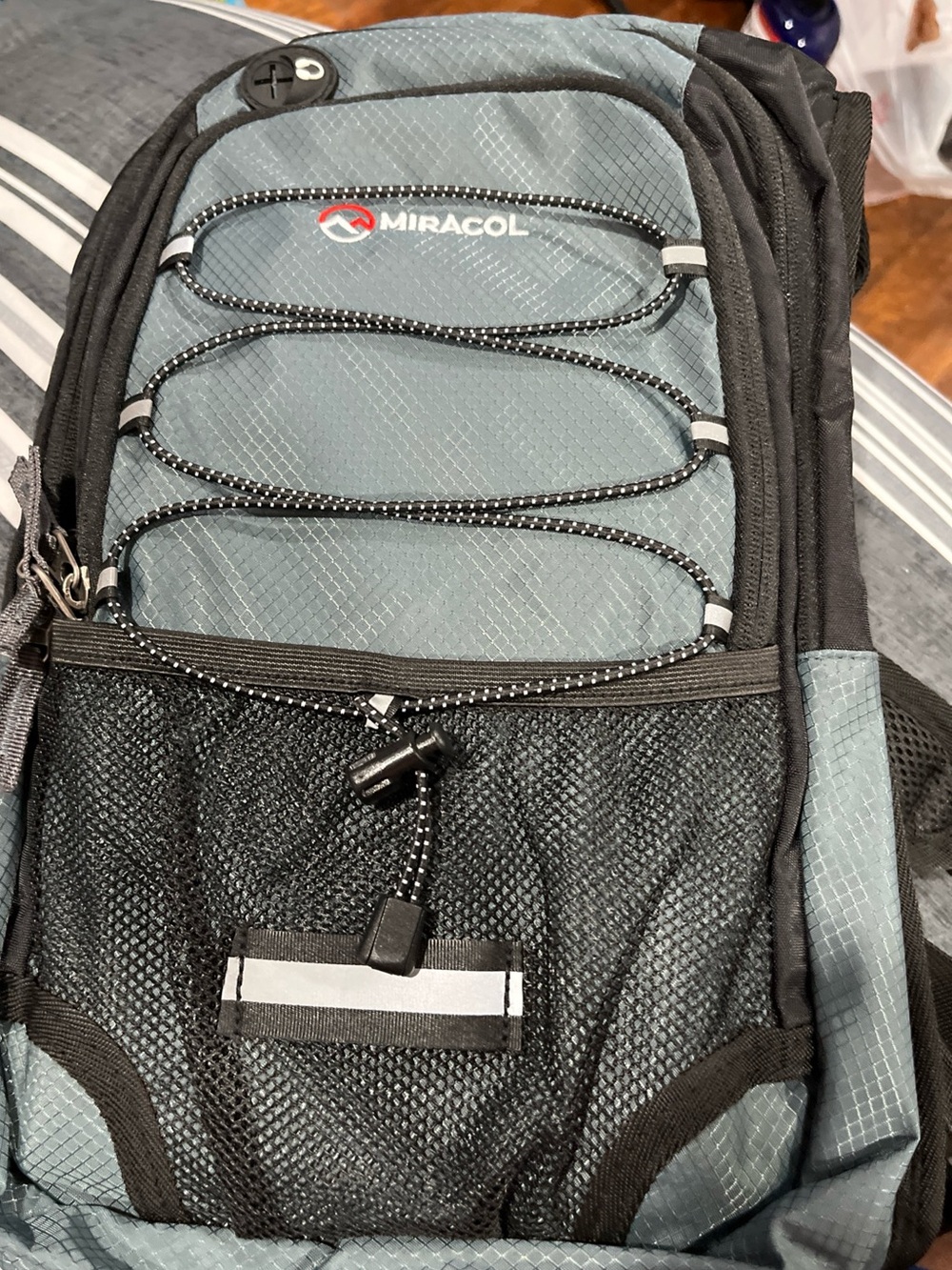Men's Gray and Black Daypack Backpack